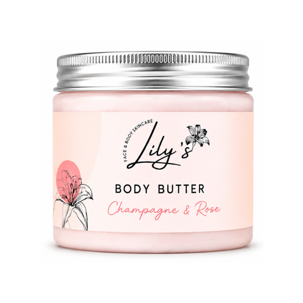 Body Butter Champagne and Rose Scented Jar